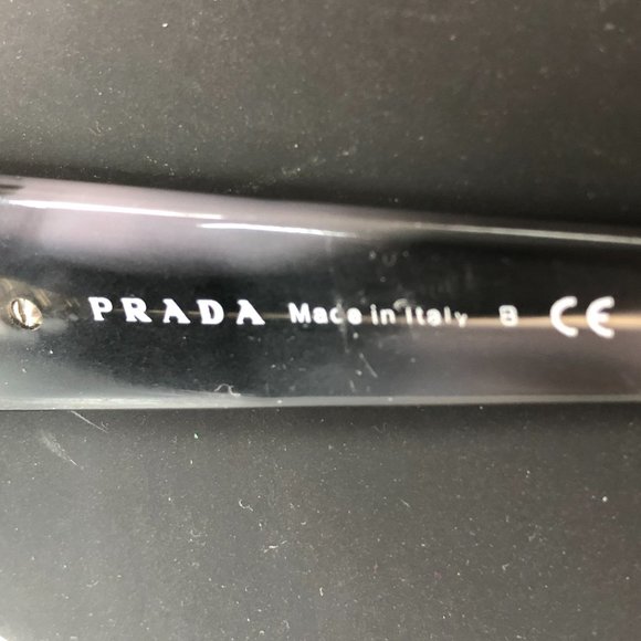 Prada Eyeglasses Gray Glossy Rectangular Frames - Picture 4 of 5